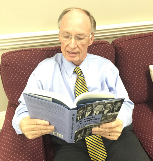 Alabama governor Robert Bentley enjoys Steve Flowers's new book Of Goats & Governors